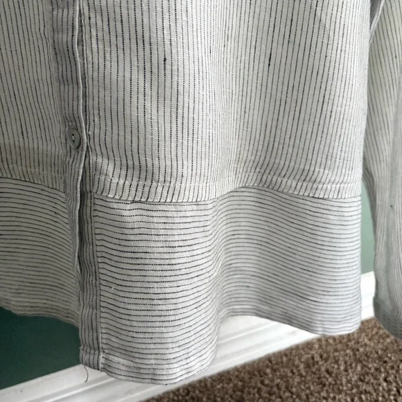 Sigrid Olsen Linen Striped Shirt - Picture 6 of 8